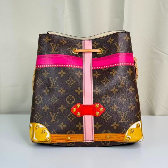Louis Vuitton Monogram Canvas Limited Edition Neonoe Bucket Bag with Pink Trim - Picture 3 of 8